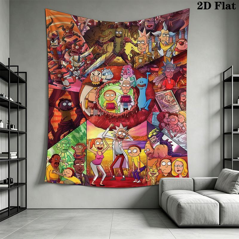 Cartoon Characters Dynamic Scene Tapestry Background Cloth Wallmounted Wall Decoration Soft Christmas Gift