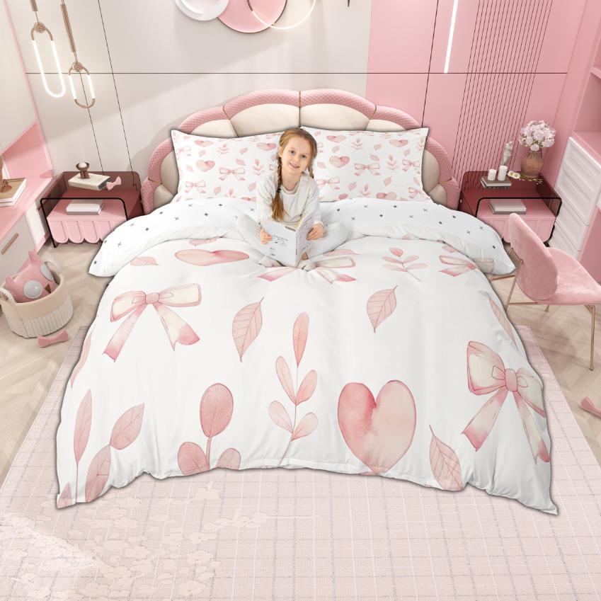Комплект пододеяльника с леопардовым принтом Homewish, Милый комплект постельного белья с бантиком для девочек, Комплект пододеяльника с принтом гепарда