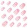24 Pieces Short Rectangular Nail Nail Piece Simple French Pink Manicure Nail Piece