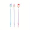 Back To School Season 10pcs 0.5mm Cute Fruit Cake Shape Gel Pen Creative Black Water Pen Gold Powder Transparent Rod Office Signature Pen