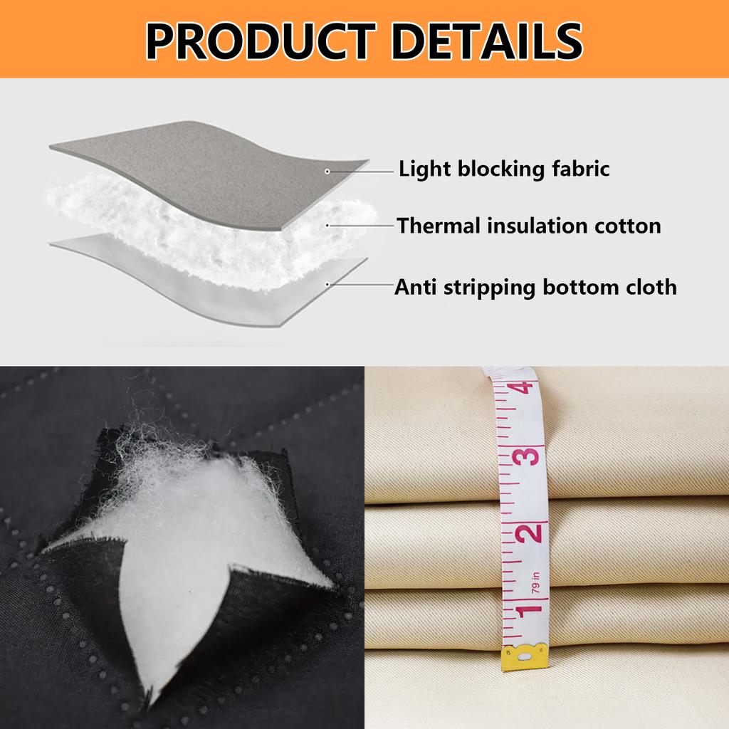 1 Panel, Winter Thermal Insulation Curtains with Thickened Cotton Lining, Winter Windproof Curtains with Cotton Padding, Modern Minimalist Curtains