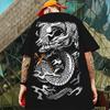 Retro T-Shirts For Men 3d Japanese Dragon Print Male Clothing Summer Casual Short Sleeved Oversized T-Shirt Street Harajuku Tees