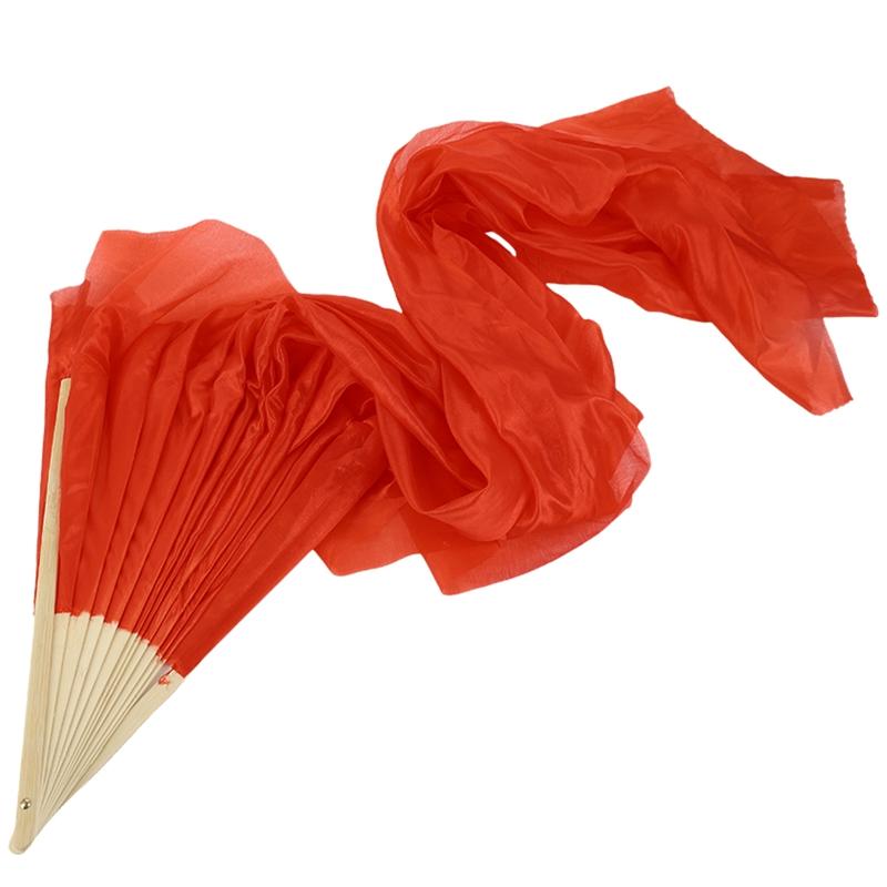 Классический танец Длинный шелковый веер Китайский стиль Большой красный танцевальный веер Удлиненный веер Розовый танец Красный длинный веер Градиент