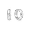 ANIA HAIE Silver Small Chubby Sparkling Huggie Hoop Earrings 925 Silver E065-04H