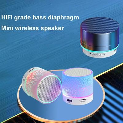 Беспроводная мини-колонка Bluetooth, звуковая колонка с цветной светодиодной подсветкой, слот для TF-карты, USB-сабвуфер, портативный MP3-плеер для ПК и телефона.