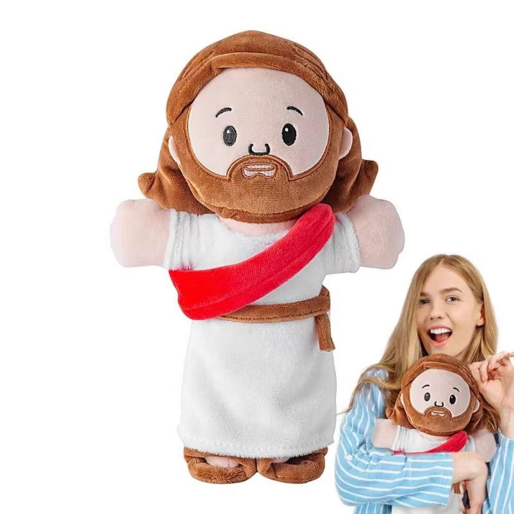 Cartoon Jesus Plush Toy 25cm Christ Religious Plushie Figure Holy Family Plush Doll Kid Girls