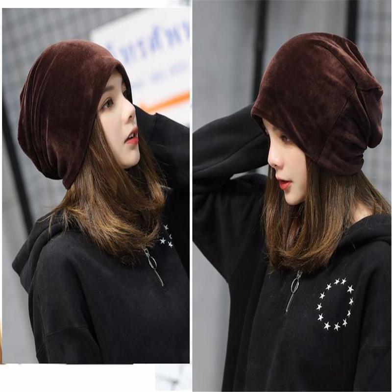 Осенне-зимняя плюшевая шапка-пуловер