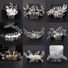 Trendy Tiara Pearl Hair Comb Flower Bridal Hairpins Rhinestone Hair Jewelry Wedding Hair Accessories Marriage Headdress Bijoux