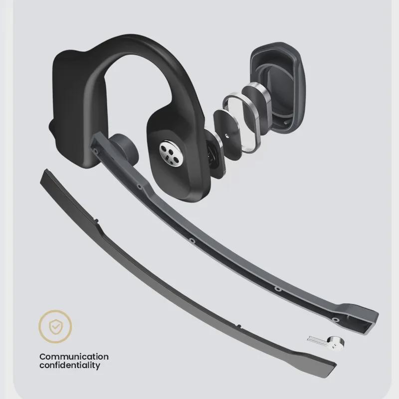 Wireless Bone Conduction Bluetooth Headset with Noise Reduction for Sports and Business