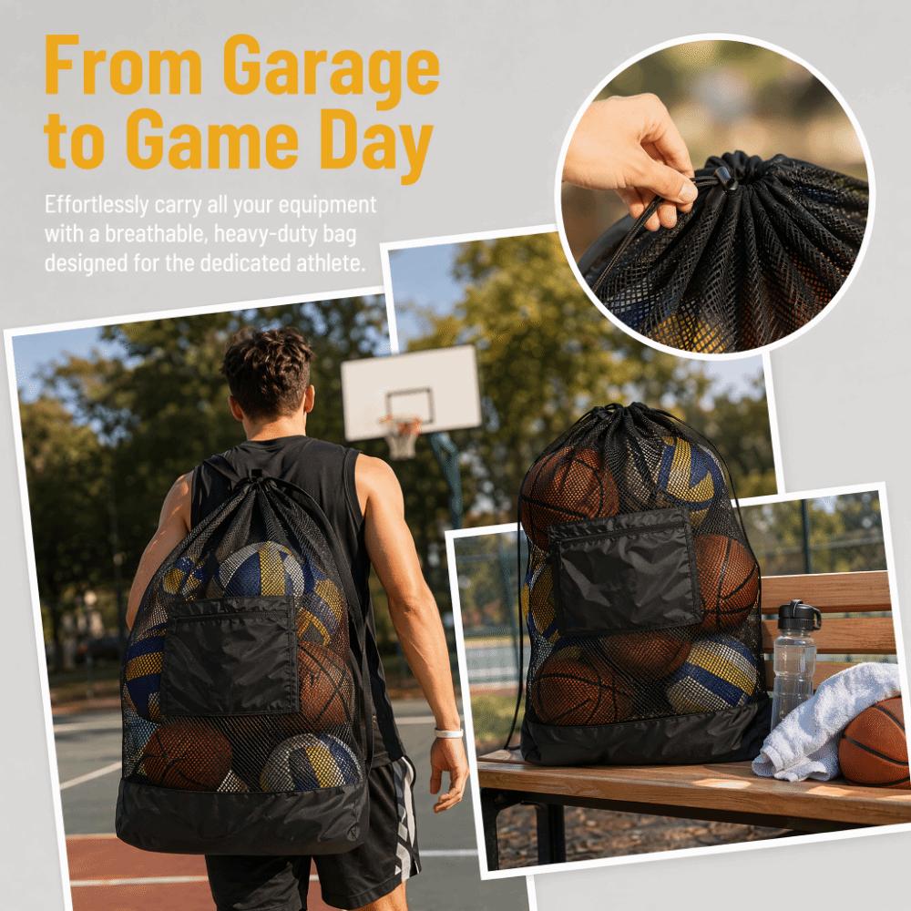 Large Capacity Sports Ball Bag Mesh Mesh Sports Equipment Bag Basketball