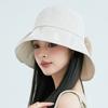 Летняя шляпа-ведро с широкими полями, женская кепка в рыбацком стиле с бантом для путешествий, женская повседневная однотонная шляпа от солнца, женская шляпа с козырьком UPF