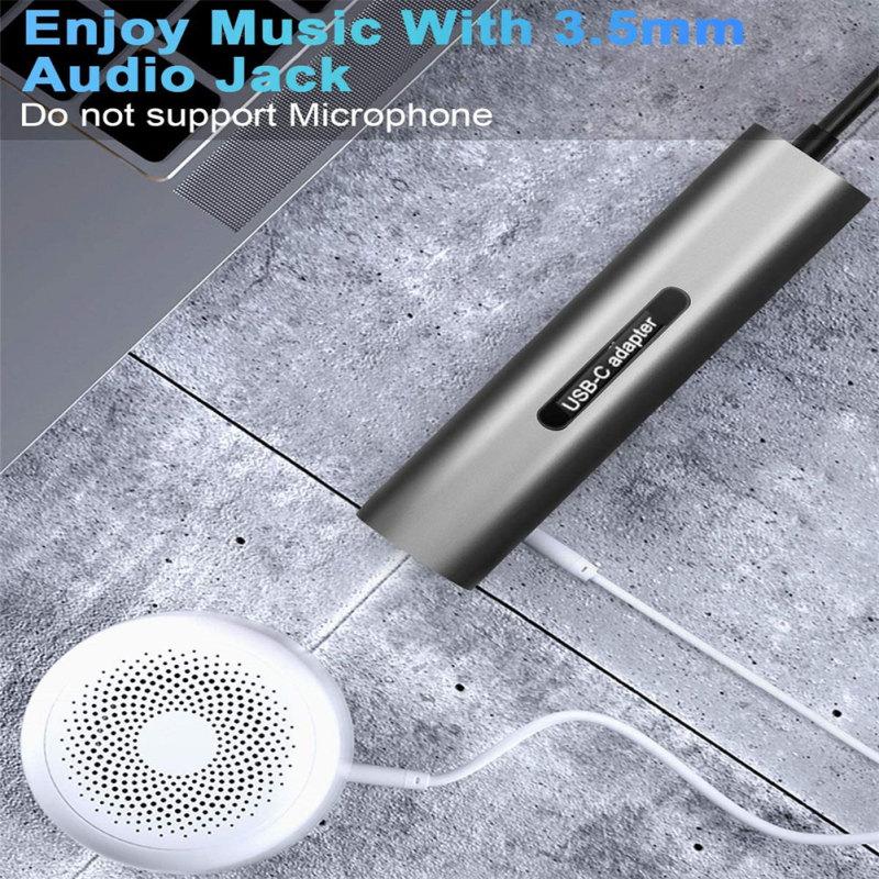 Адаптер USB-концентратора 9-в-1 с 4k HDMI-совместимым Vga 100 Вт Pd 3 USB-портами Аудиоразъем 3,5 мм Карта SD/TF