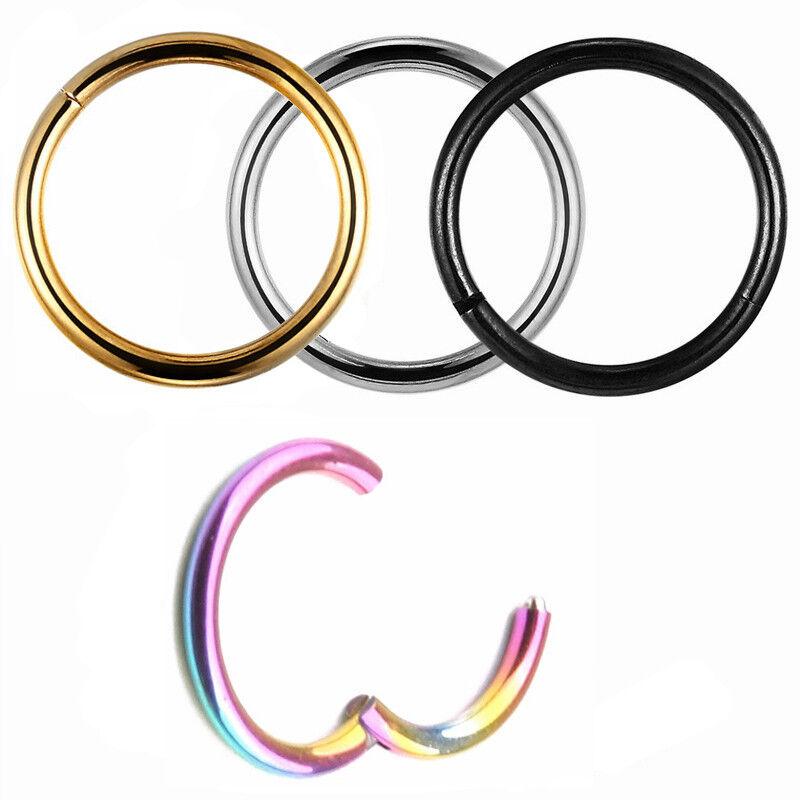 G23 Титан 14 г/16 г шарнирное сегментное кольцо для носа, кликер для сосков, ушной хрящ, спираль для козелка, губы, пирсинг тела