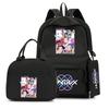 3Pcs/set Cartoon K-Pop Printed Backpack with Handbag Pencil Case for Teenager Student Boy Girl Schoolbag Bookbag Large Capacity Travel Bag Mochila