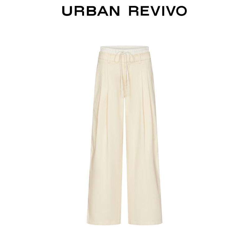 UR Women's Pleated Drawstring Straight-Leg Trousers