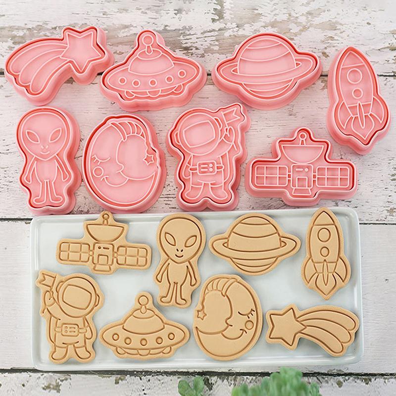 8 шт./набор формочек для печенья «Космический астронавт», 3D-формочка для печенья, мультяшная форма для печенья, резак для печенья