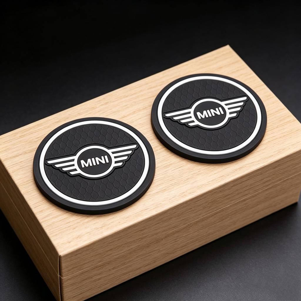 2Pc Car Anti-slip Cup Holder Emblem Mat For BMW X1 F48 E84 U11 X2 X3 E83 F25 G01 X4 X6 E71 X5 E70 F15 X7 GT E93 Auto Accessories QN5