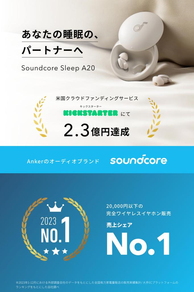 Anker Soundcore Sleep A20 Earphones Bluetooth Wireless Earphones IPX4 Waterproof Standard Up To 55 Hours of Music Playback Compatible with Dedicated