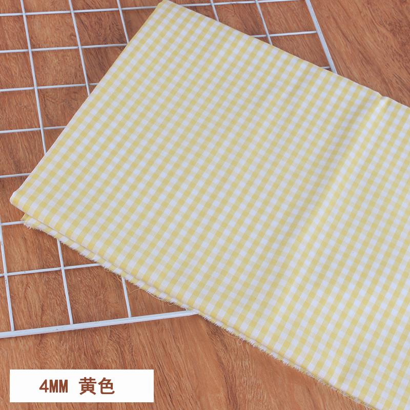 100% Хлопок Мелкая Клетка Ткань на Метр для Юбок Одежды Наволочек Шитье Дышащая Плательная Ткань Розовый Желтый Гипоаллергенный