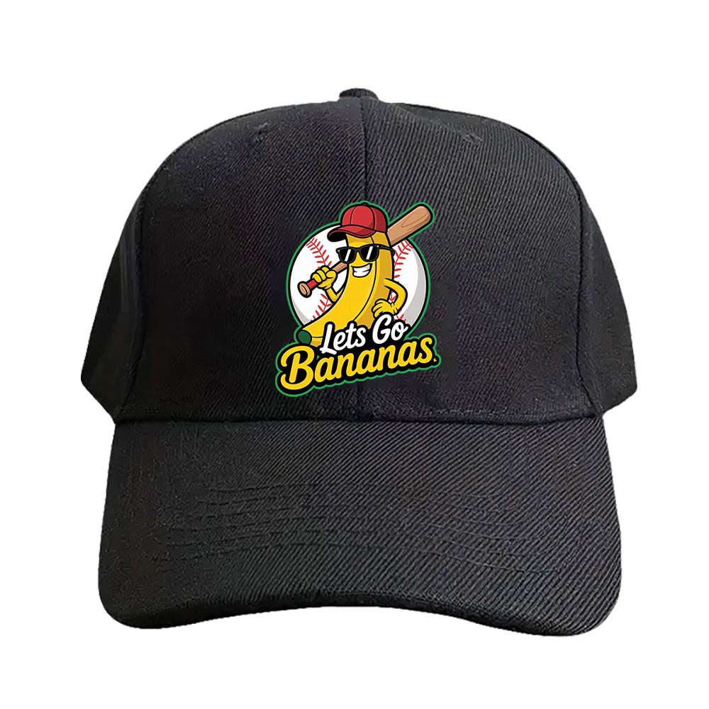 Lets Go Bananas Woman Man Summer Baseball Cap Adjustable with Curved Brim Duckbill Cap Protection Sun Hats