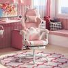 Ergonomic Gaming Chair Cat Ear Gamer Chair Made Of Leather With Lumbar Support Footrest Headrest Pink
