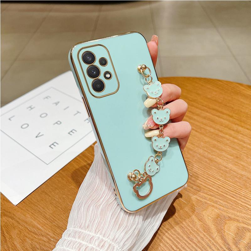 Силиконовый чехол для телефона с держателем браслета «Медведь» для Samsung Galaxy A53 A73 A33 A52 A52s A72 A32 4G 5G A51 A71 A12 A31 A21S Fe, защитный чехол