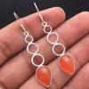 Серьга из сердолика и серебра, Ювелирное изделие ручной работы из стерлингового серебра 925 пробы, Висячая серьга, Женское украшение