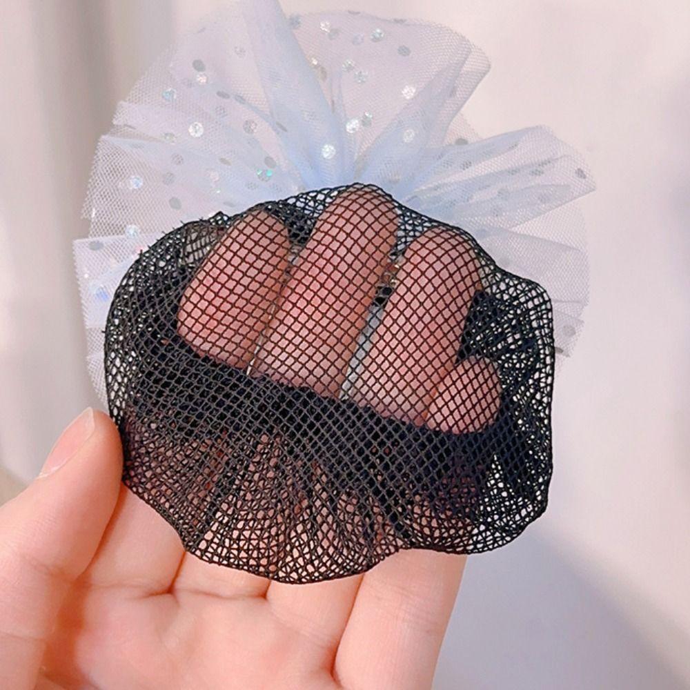 Mesh Snood Spring Clip Princess Sequin Hair Nets Kids Headwear Star Hair Nets Birthday Party