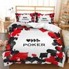 Комплект постельного белья с 3D-печатью в виде покерных карт, мягкий пододеяльник из микрофибры, наволочки 2/3 шт., двуспальная кровать размера «king-size», мужской подарок
