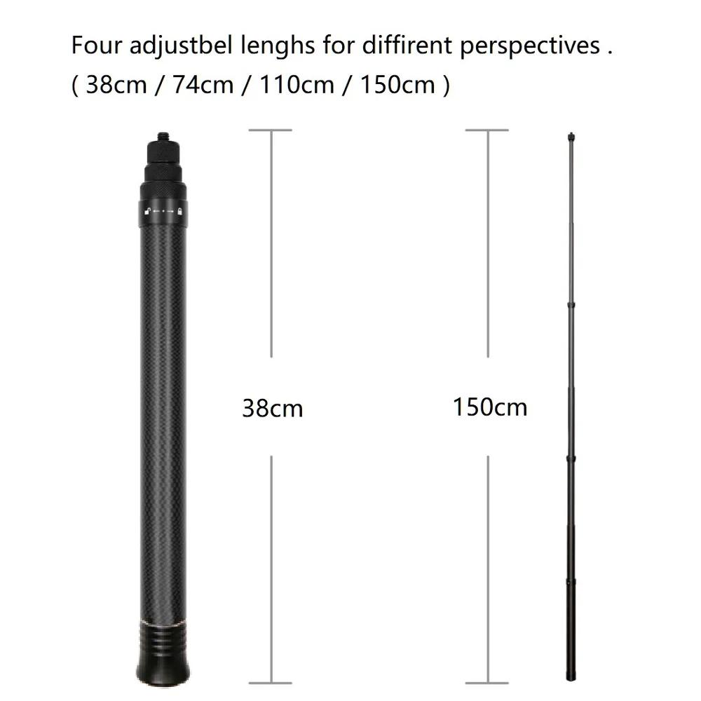 290cm 3m 150cm Carbon Fiber Invisible Extended Edition Selfie Stick For Insta360 X4 X3 ONE RS Accessories For GoPro Insta 360