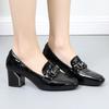 Новые элегантные стильные женские туфли-лоферы на толстом каблуке Vintag большого размера 43, офисные женские туфли из натуральной кожи на высоком каблуке