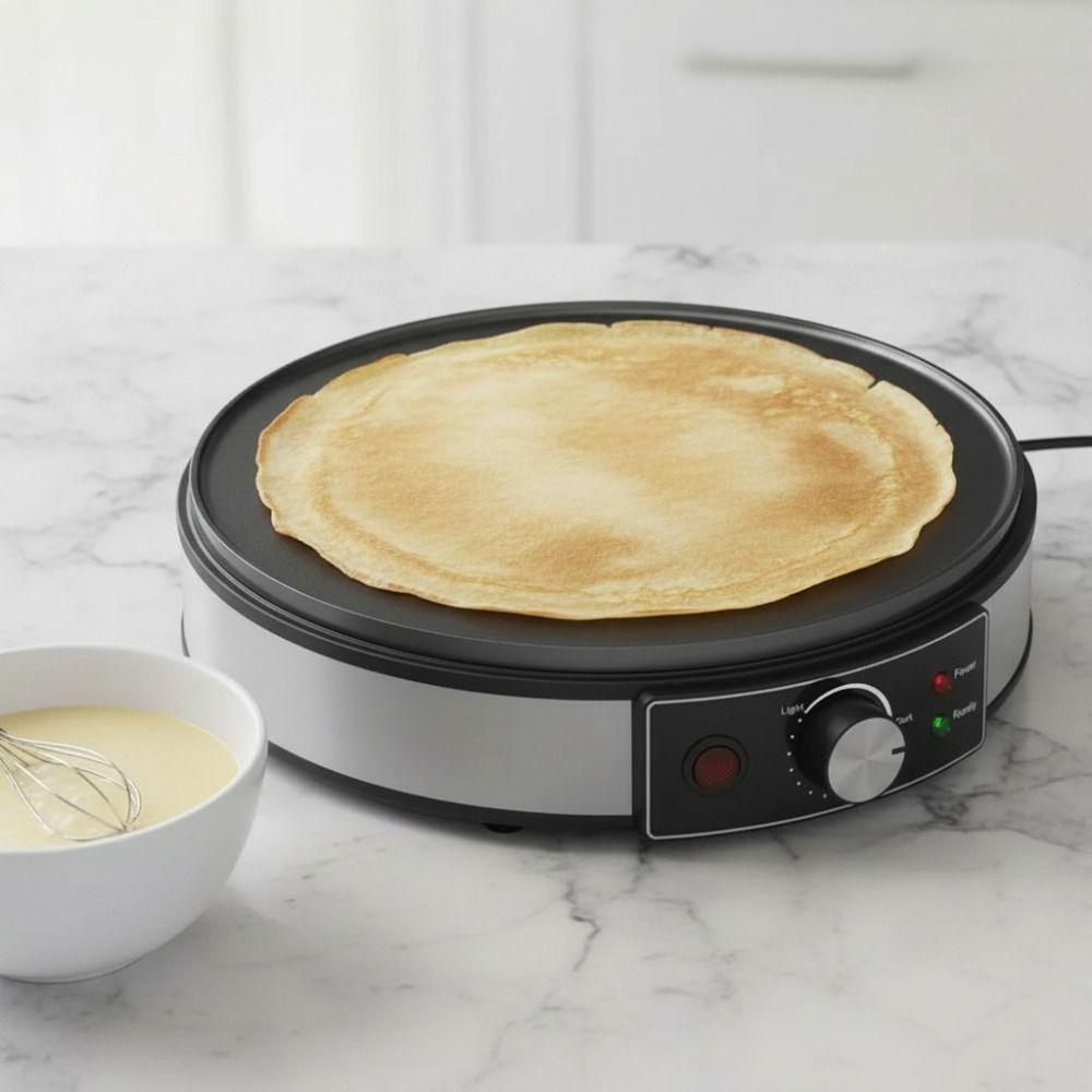 Aluminum Electric Crepe Maker Round Electric Grilling Pan Electric Pancake Machine Breakfast