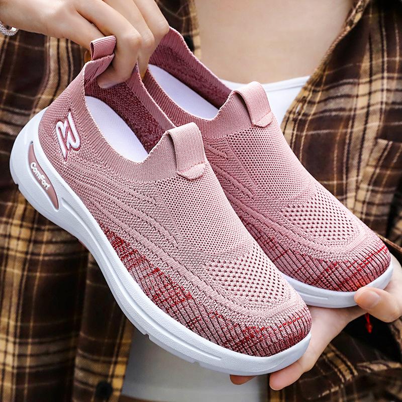 Shoes Women's Shoes Versatile Summer New Breathable Single Shoes Soft Sole Soft Surface Socks Shoes Casual Flow Comfortable Mother Shoes