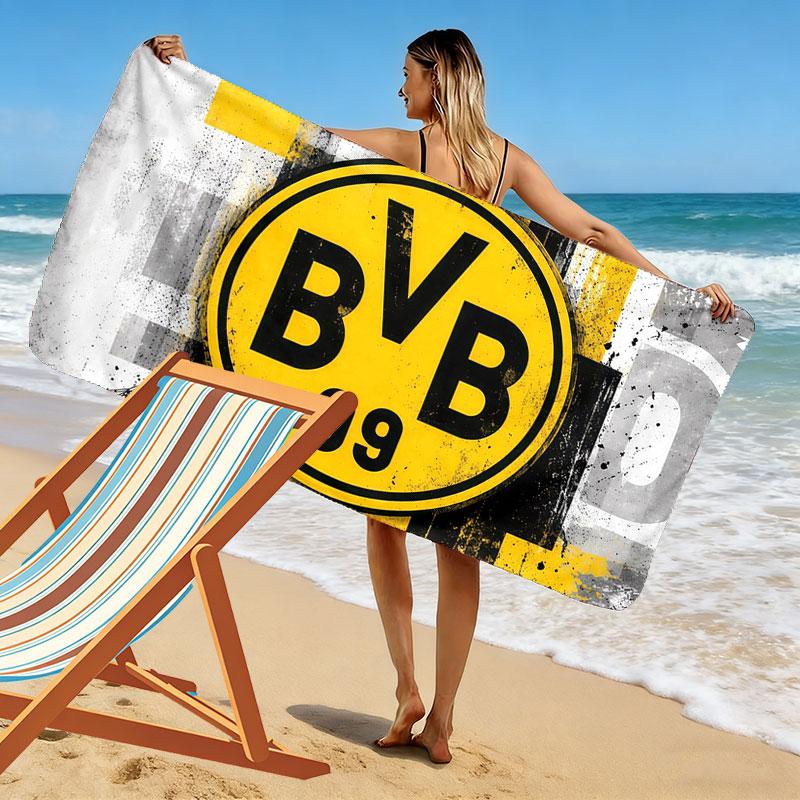 Пляжное полотенце с принтом BVB, Большое мягкое быстросохнущее полотенце для пляжа, кемпинга, плавания