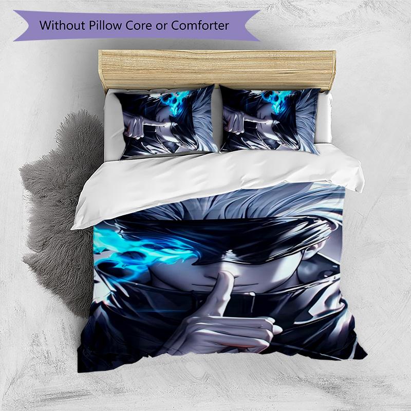 3pcs Gojo Satoru (2) Design Cover Set - HD Printed Bedding with 1 Cover and 2 Pillowcases - Perfect for Home and Dorm Decor