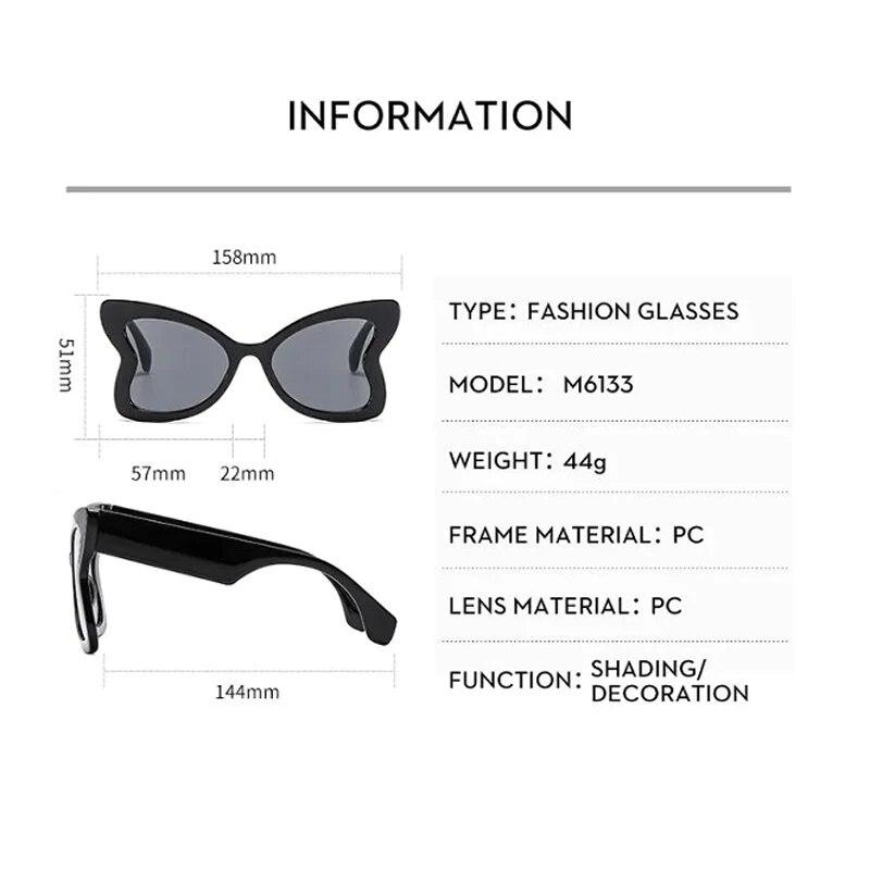 Ladies Retro Butterfly Elegant Sunglasses Large-frame Glasses