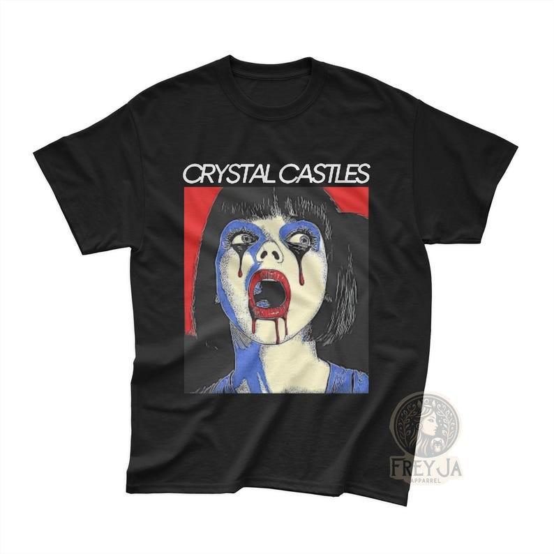 Музыкальная футболка Crystal Castles Футболка инди-группы Подарок любителю музыки Унисекс Графическая футболка унисекс