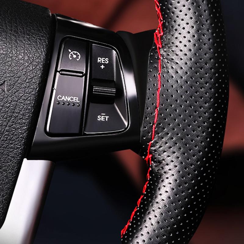 Чехол на руль автомобиля 15 дюймов/38 см, оплетка из мягкой искусственной кожи на руле с иглой и ниткой