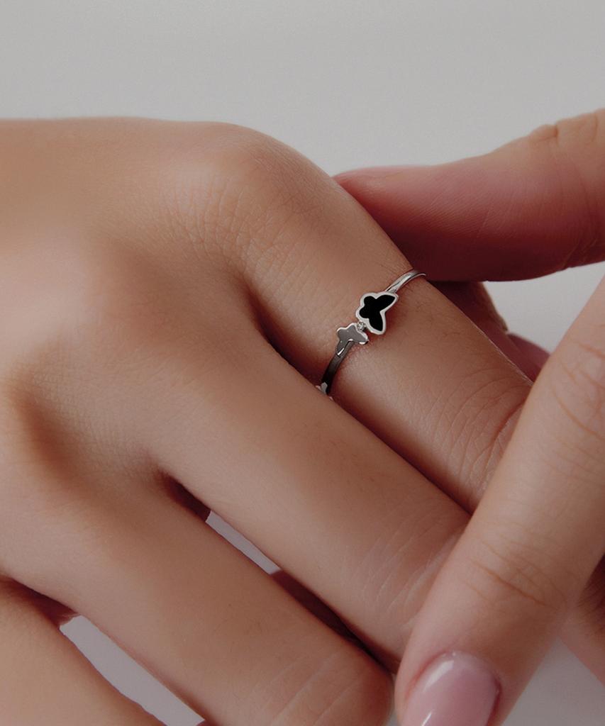 Helene Jewelry Кольцо с двумя бабочками из серебра 925 пробы, коллекция Black Epoch Miss (Тип C)