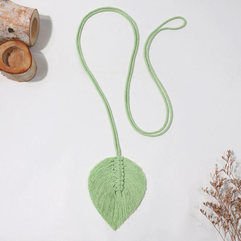 Leaf Macrame Curtain Tie Backs Hand-Woven Cotton Tassel Curtain Straps Tie Decorative Accessories for Living Room Boho Decor