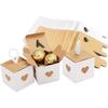 20pcs Wedding Favour Boxes Kraft Paper Candy Boxes,Mini Cube Candy Chocolate Gift Packing Wrap for Wedding Party Christmas, Bridal/Baby Shower