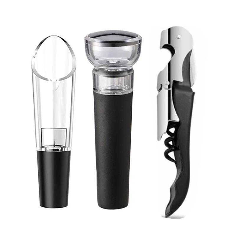 Wine Corkscrew Stainless Steel Wine Opener with Foil Cutter Double Hinged Cork Screw Professional Wine Bottle opener, 7