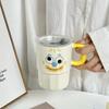 Clown Straw Cup with Lid Mug High looking Creative Ceramic Water Cup Couple Coffee Cup Activity Souvenir Gift