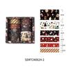6rolls Merry Xmas Washi Tapes Set Gold Stamping Adhesive Masking Tape Christmas Decoration Stickers for Album Gift Packing