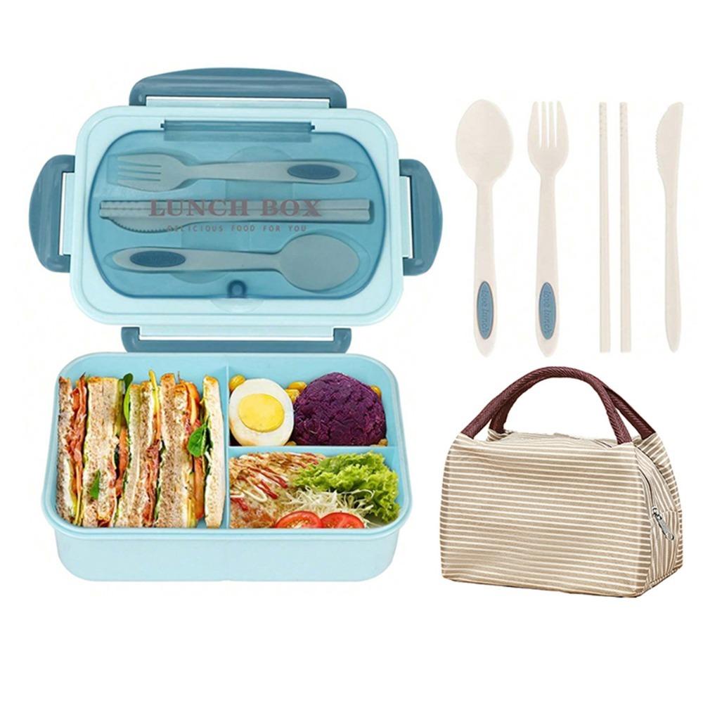 Герметичный контейнер для хранения продуктов с приборами, коробка для пикника, портативный студенческий ланч-бокс, для кемпинга