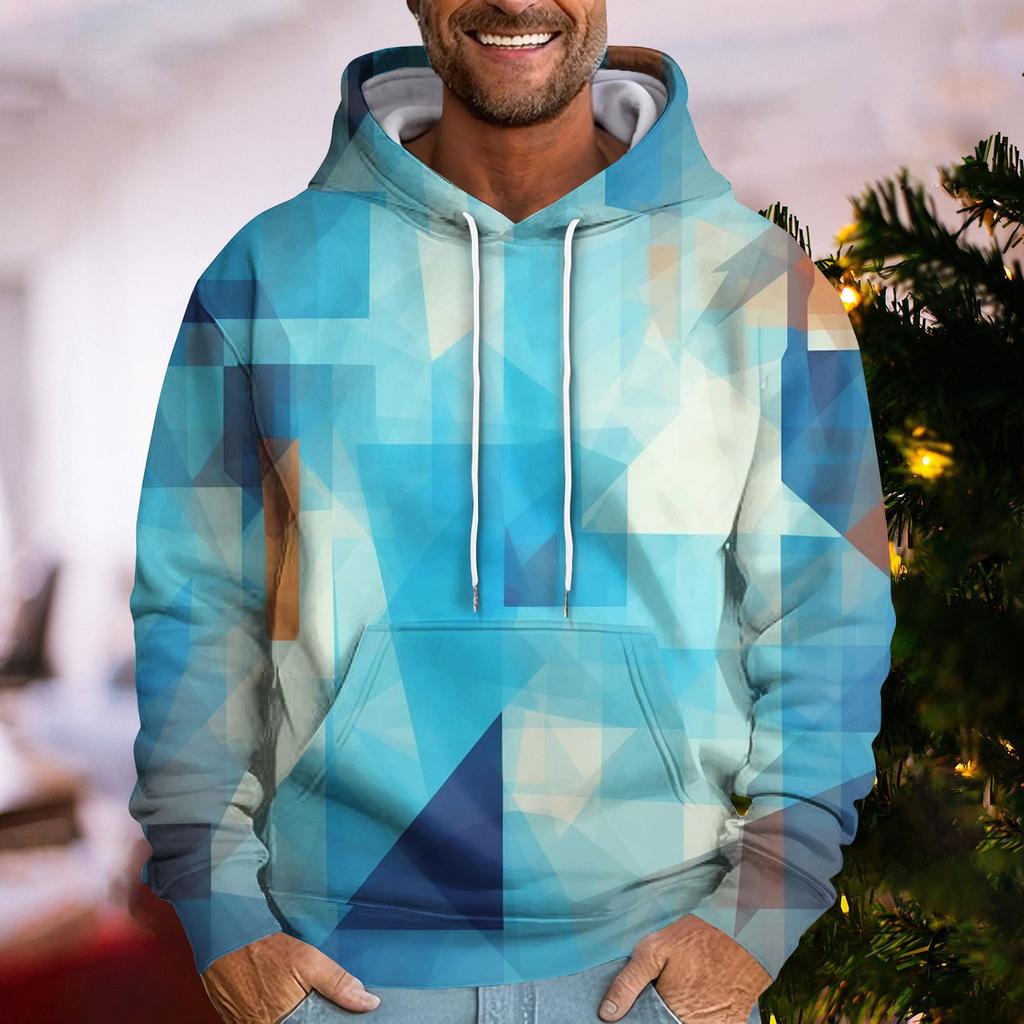 Men'S Loose Fashion Retro Printed Hooded Sweatshirt Casual Fashion Sports Sweatshirt