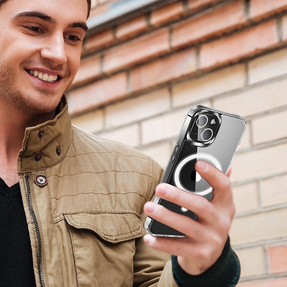 For iPhone 15 Plus Magnetic Case Compatible with Magsafe TPU+Acrylic Anti-drop Phone Cover