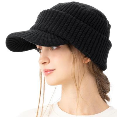 Вязаная шапка с Charlie Knit Loose Small Knit Long Cold Eararmuffs Size [Loo&c] Hat, Women's, Brim, Casquette, Size, Face, Cap, Brim, Autumn/Winter,