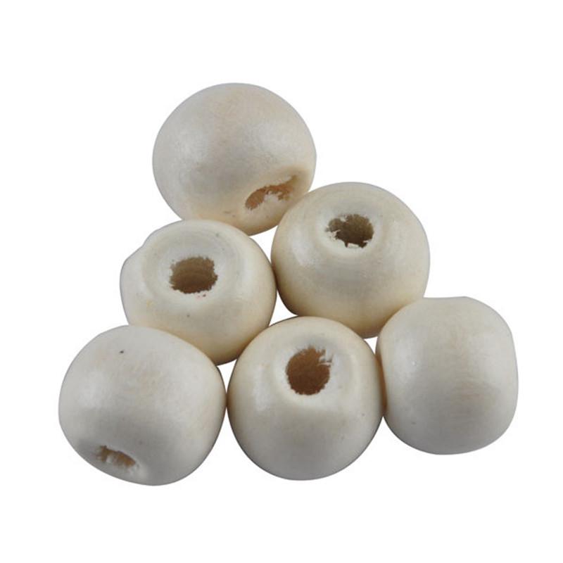 Разноцветные свободные круглые натуральные деревянные бусины для изготовления ювелирных изделий, детские погремушки, соска, фурнитура из бисера