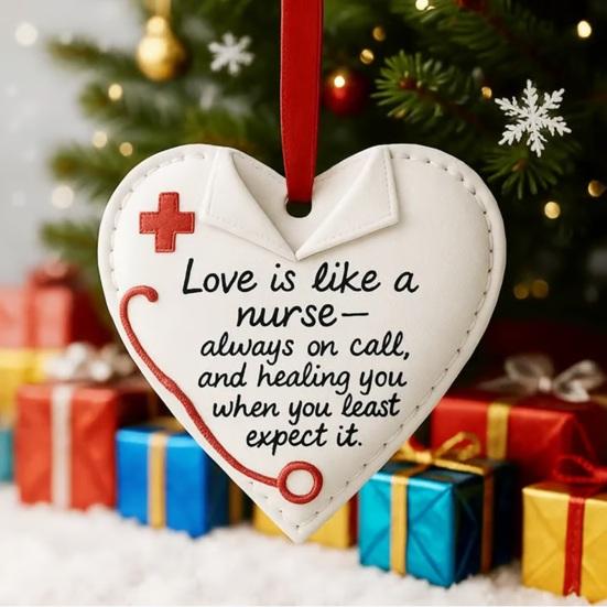 Occupational Love Heart Ornaments Heart Ornament To Honor Chef/Teacher/Builder/Firefighter for Christmas Tree Decor